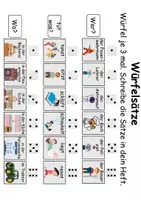 Vorschau - Arbeitsblätter - Würfelsätze / Würfelspiel Berufe - Deutsch/DaF/DaZ - Wortspiel - Seite 1