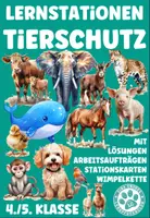 Vorschau - Arbeitsblätter - Lernstationen Tierschutz 4. Klasse, 5. Klasse Sachunterricht Ethik - Deckblatt