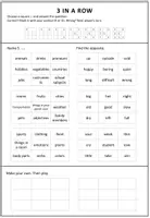 Vorschau - Arbeitsblätter - 3 in a row - Englisch warm-up game - Deckblatt