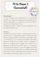 Vorschau - Arbeitsblätter - Mini-Heft Fit für Kl. 3 / Wiederholung Kl. 2 Sommerheft - Seite 1