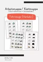 Vorschau - Arbeitsblätter - Klettmappe/Arbeitsmappe "Fahrzeuge zuordnen" (Verkehr) TEACCH - Deckblatt