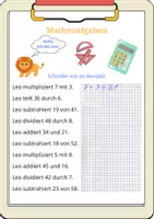 Vorschau - Arbeitsblätter - Mathe DaZ (Matheaufgaben + Verben, Präpositionen Aufgaben) - Seite 1