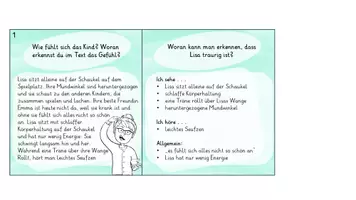 Vorschau - Fördermaterial/Inklusion - Gefühle / Emotionen erkennen und beschreiben - Was sieht/hört/fühlt man? (+ Selbstkontrolle) - Seite 1