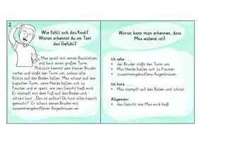 Vorschau - Fördermaterial/Inklusion - Gefühle / Emotionen erkennen und beschreiben - Was sieht/hört/fühlt man? (+ Selbstkontrolle) - Seite 2