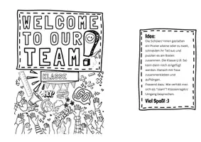 Vorschau - Mal- und Bastelvorlagen - Kooperatives Poster WELCOME TO OUR TEAM - Deckblatt