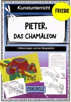 Vorschau - Mal- und Bastelvorlagen - Pieter, das Chamäleon - 3 kostenlose Malvorlagen - Deckblatt