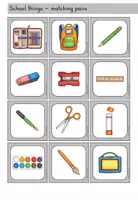 Vorschau - Spiele - School things At school Merkspiel matching pairs - Englisch - Seite 2
