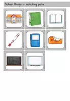 Vorschau - Spiele - School things At school Merkspiel matching pairs - Englisch - Seite 3
