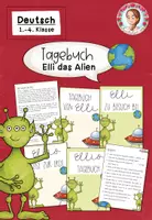 Vorschau - Mal- und Bastelvorlagen - Tagebuch + Deckblatt und Brief (Elli das Alien) (1.-6. Klasse) - Deckblatt