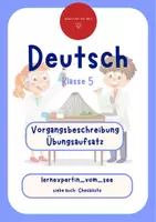 Vorschau - Arbeitsblätter - Vorgangsbeschreibung Aufsatz & Lösung & Reflexionsaufgaben - Deckblatt