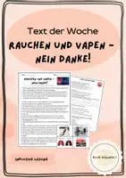 Vorschau - Arbeitsblätter - Text der Woche: Rauchen und Vapen - nein danke! - Deckblatt