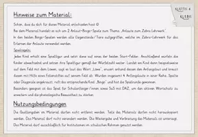 Vorschau - Stationenlernen - 2x Bingo, Anlautspiel passend zum Zebra-Lehrwerk - Seite 1