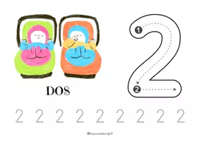 Vista previa - Unidades / Secuencias / Situaciones de Aprendizaje - Cuadernos para trabajar el número 2: Dos bebés. - página 2