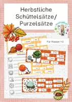 Vorschau - Arbeitsblätter - Herbstliche Schüttelsätze - Purzelsätze - Deckblatt