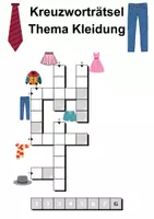 Vorschau - Arbeitsblätter - Kreuzworträtsel mit Lösung Kleidung/Klamotten (Grundschule) - DaZ/DaF, Deutsch, Wortschatz - Seite 3
