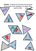 Vorschau - Arbeitsblätter - GRATIS Legestern Kleidung/Klamotten Wortschatz - DaZ/DaF, Deutsch (Klassen 1 und 2) - Seite 1