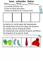 Vorschau - Arbeitsblätter - Kleidung/Klamotten Leserätsel - Lesen, schneiden, kleben - DaZ/DaF, Deutsch, Sachunterricht - Seite 2