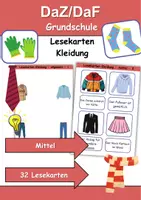 Vorschau - Arbeitsblätter - Materialpaket Lesekarten/Bildkarten Kleidung/Klamotten einfach und mittelschwer - DaZ/DaF, Deutsch (Grundschule) - Seite 1