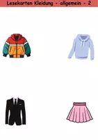 Vorschau - Arbeitsblätter - Materialpaket Lesekarten/Bildkarten Kleidung/Klamotten einfach und mittelschwer - DaZ/DaF, Deutsch (Grundschule) - Seite 3