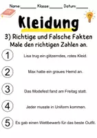 Vorschau - Arbeitsblätter - Kleidung/Klamotten Leseverstehen und Wortschatz - DaZ/DaF, Deutsch, Sachunterricht - Seite 3