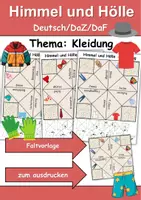 Vorschau - Arbeitsblätter - Himmel und Hölle Kleidung/Klamotten - DaZ/DaF, Deutsch (flaten/basteln) - Deckblatt