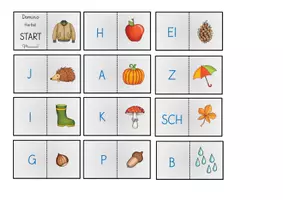Vorschau - Fördermaterial/Inklusion - Anlaut-, Wort- und Satz-Domino "Herbst" - Seite 3