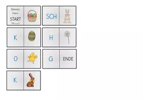 Vorschau - Stationenlernen - Anlaut-, Wort- und Satz-Domino "Ostern" - Seite 3
