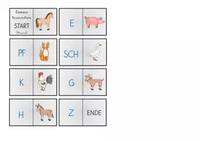 Vorschau - Spiele - Anlaut-, Wort- und Satz-Domino "Bauernhoftiere" - Seite 3
