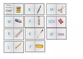 Vorschau - Spiele - Anlaut-, Wort- und Satz-Domino "Schulsachen" - Seite 3