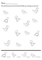 Vorschau - Arbeitsblätter - Dinos zählen ZR5 und ZR10 / Menge mit Ziffern oder Strichnotation einsetzen - Deckblatt