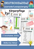 Vorschau - Arbeitsblätter - Lesespaziergang Körperpflege/Hygiene - Leserunde Klasse 1 und 2 - Deckblatt