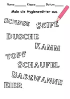 Vorschau - Arbeitsblätter - Körperpflege/Hygiene Anmalen Wortschatz - Deutsch/DaZ/DaF/Kunst - Klasse 1 und 2 - Seite 2