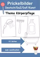 Vorschau - Arbeitsblätter - Prickelbilder / Fensterbilder Thema Körperpflege/Hygiene - Grundschule - Bastelvorlagen - Deckblatt
