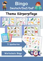 Vorschau - Arbeitsblätter - Wortschatz Bingo - Körperpflege/Hygiene (Klasse 1 und 2) - Deckblatt