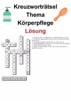 Vorschau - Arbeitsblätter - Kreuzworträtsel mit Lösung Körperpflege/Hygiene (Grundschule) - DaZ/DaF, Deutsch, Wortschatz (12) - Seite 2
