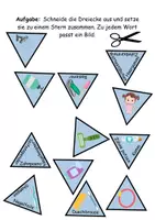 Vorschau - Arbeitsblätter - GRATIS Legestern Körperpflege/Hygiene Wortschatz - DaZ/DaF, Deutsch (Klassen 1 und 2) - Seite 1