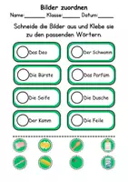 Vorschau - Arbeitsblätter - Ausschneiden und kleben Körperpflege/Hygiene - Wortschatz basteln Feinmotorik (Grundschule) - Seite 2