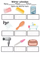 Vorschau - Arbeitsblätter - Körperpflege/Hygiene Wörter und Sätze schreiben und Silben DaZ/DaF, deutsch - Seite 2