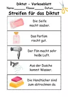 Vorschau - Arbeitsblätter - GRATIS - Diktat Thema Körperpflege/Hygiene - DaZ/DaF, Deutsch (Klasse 1 bis 4) - Seite 1