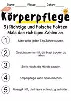 Vorschau - Arbeitsblätter - Körperpflege/Hygiene Leseverstehen und Wortschatz - DaZ/DaF, Deutsch, Sachunterricht - Seite 3