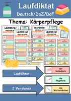 Vorschau - Unterrichtsreihen - Laufdiktat / Schleichdiktat Körperpflege/Hygiene - DaZ/DaF, Deutsch (Diktat) - Deckblatt