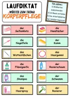 Vorschau - Unterrichtsreihen - Laufdiktat / Schleichdiktat Körperpflege/Hygiene - DaZ/DaF, Deutsch (Diktat) - Seite 1