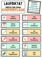Vorschau - Unterrichtsreihen - Laufdiktat / Schleichdiktat Körperpflege/Hygiene - DaZ/DaF, Deutsch (Diktat) - Seite 2