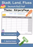 Vorschau - Arbeitsblätter - Stadt, Land, Fluss Körperpflege/Hygiene - DaZ/DaF, Deutsch (Klassenspiel) - Deckblatt