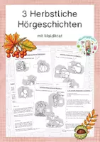 Vorschau - Arbeitsblätter - Hörgeschichten mit Maldiktat - Herbst - Deckblatt