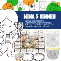 förhandsvisning - Mina 5 sinnen - Skattjakt, hemliga ord mm - försättsblad