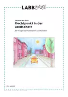Vorschau - Mal- und Bastelvorlagen - Fluchtpunkt in der Landschaft - Perspektivisches Zeichnen - Seite 1