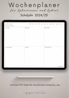 Vorschau - Lehrpläne/Lehrermaterial - Digitaler Wochenplan 24/25 für Lehrerinnen und Lehrer - Deckblatt