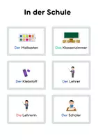 Vista previa - Tarjetas / Manipulativos - Tarjetas vocabulario: In der Schule (Alemán / Deutsch) - página 3