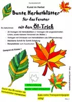 Vorschau - Mal- und Bastelvorlagen - Kunst im Herbst: Bunte Herbstblätter für das Fenster mit dem Öl-Trick - Deckblatt